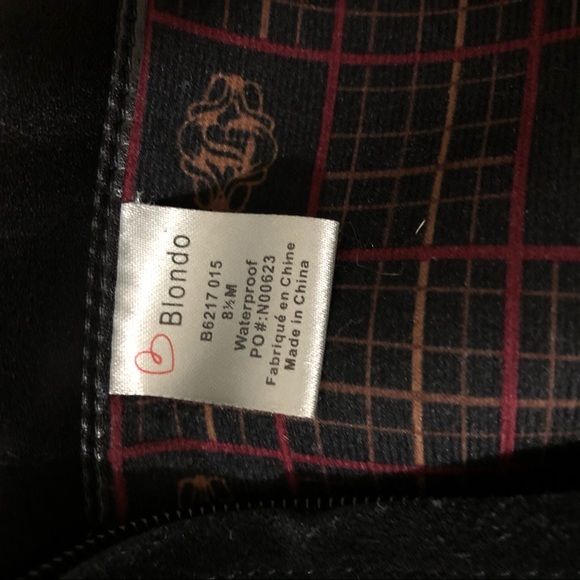 NEW Blondo Leather Suede Tall stacked Heel Boot Black 8.5 - Picture 13 of 16